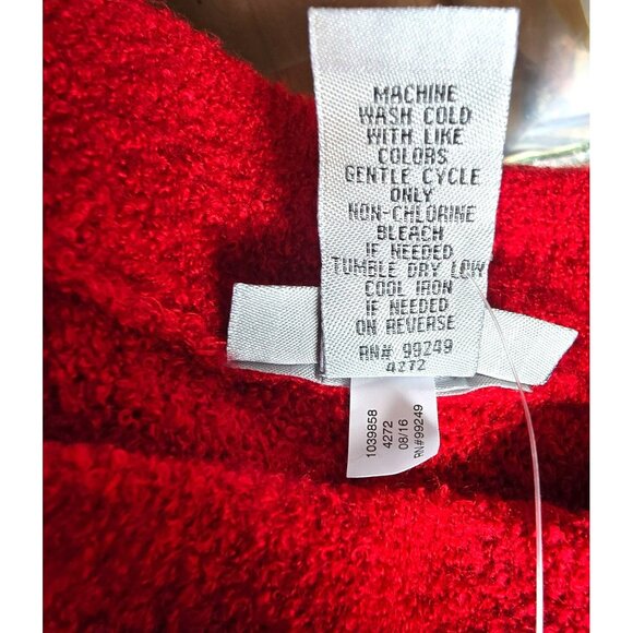 Catherines Red Sweater Bouclé Knit Mockneck Tunic Size 3X 26/28 Plus NWT jj3743 - Picture 10 of 10